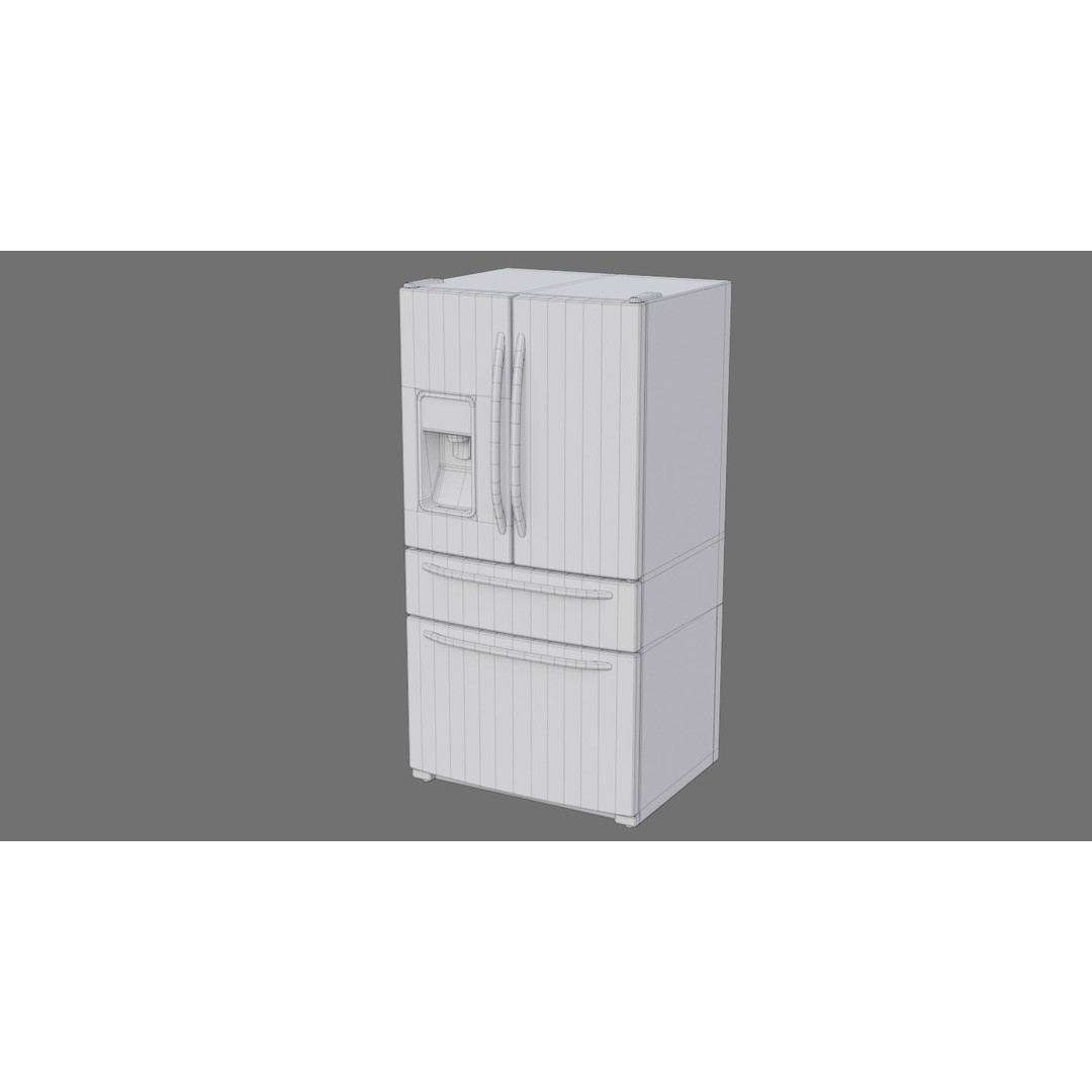 Refrigerator 3D Model – Low Poly Game Asset, PBR Textures, FBX - View 8