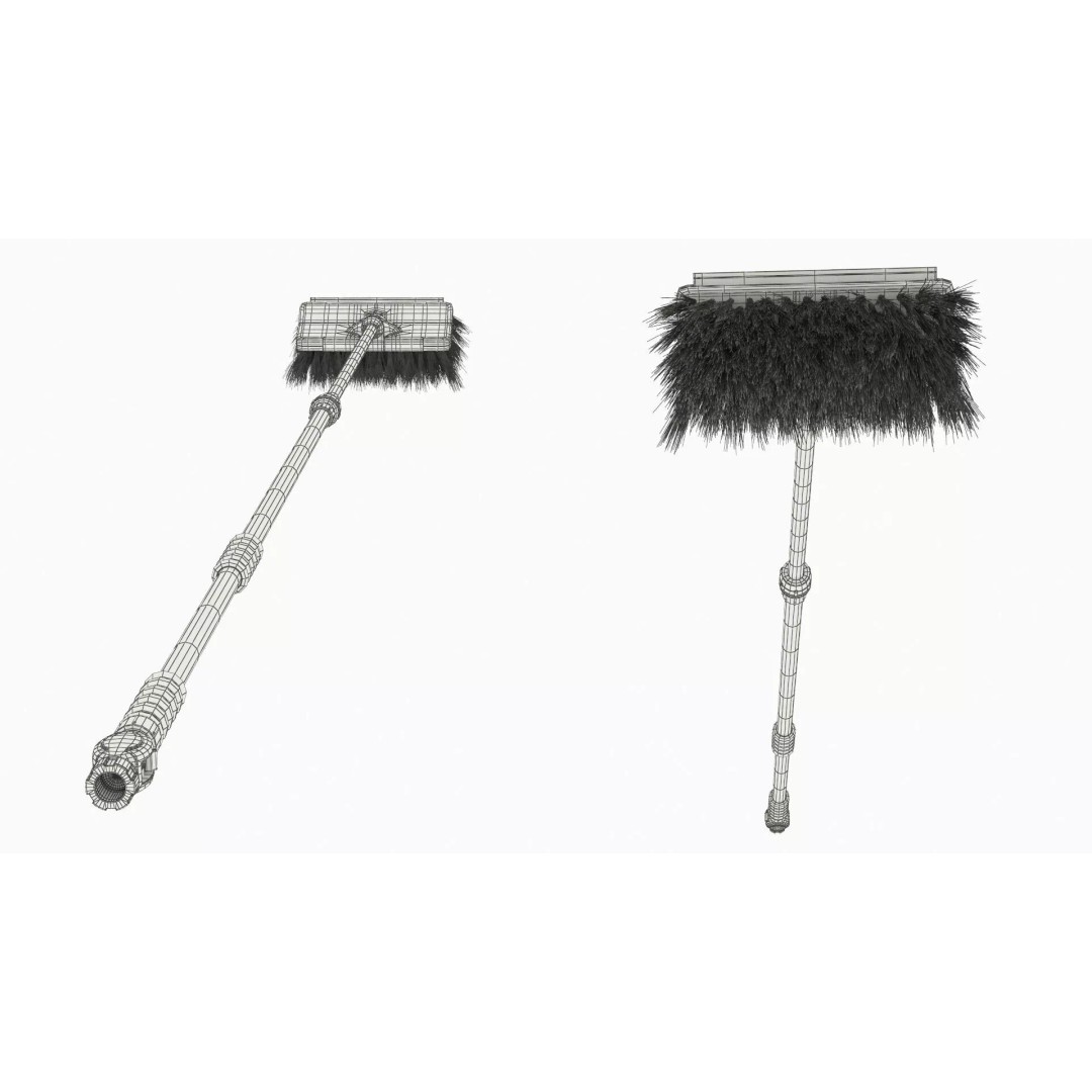 Extended Flow-Through Wash Brush 3D Model – PBR Textured Cleaning Tool, FBX - View 11