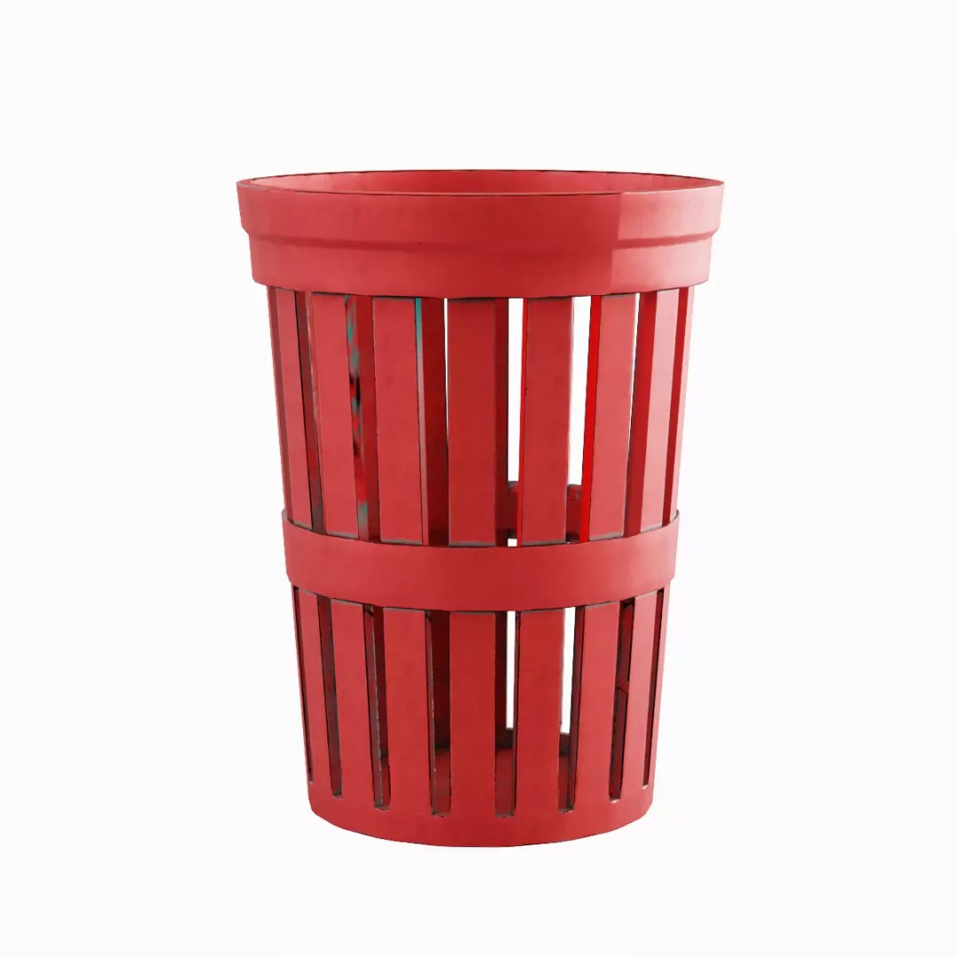 Street Trash Can Set 3D Model – Low Poly Game Asset, FBX, PBR - View 11
