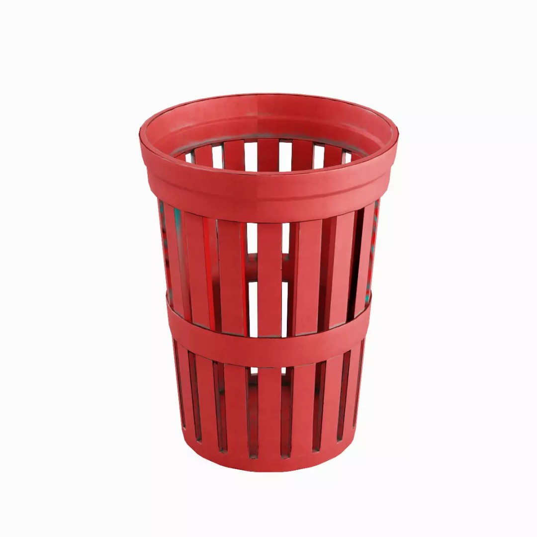 Street Trash Can Set 3D Model – Low Poly Game Asset, FBX, PBR - View 13