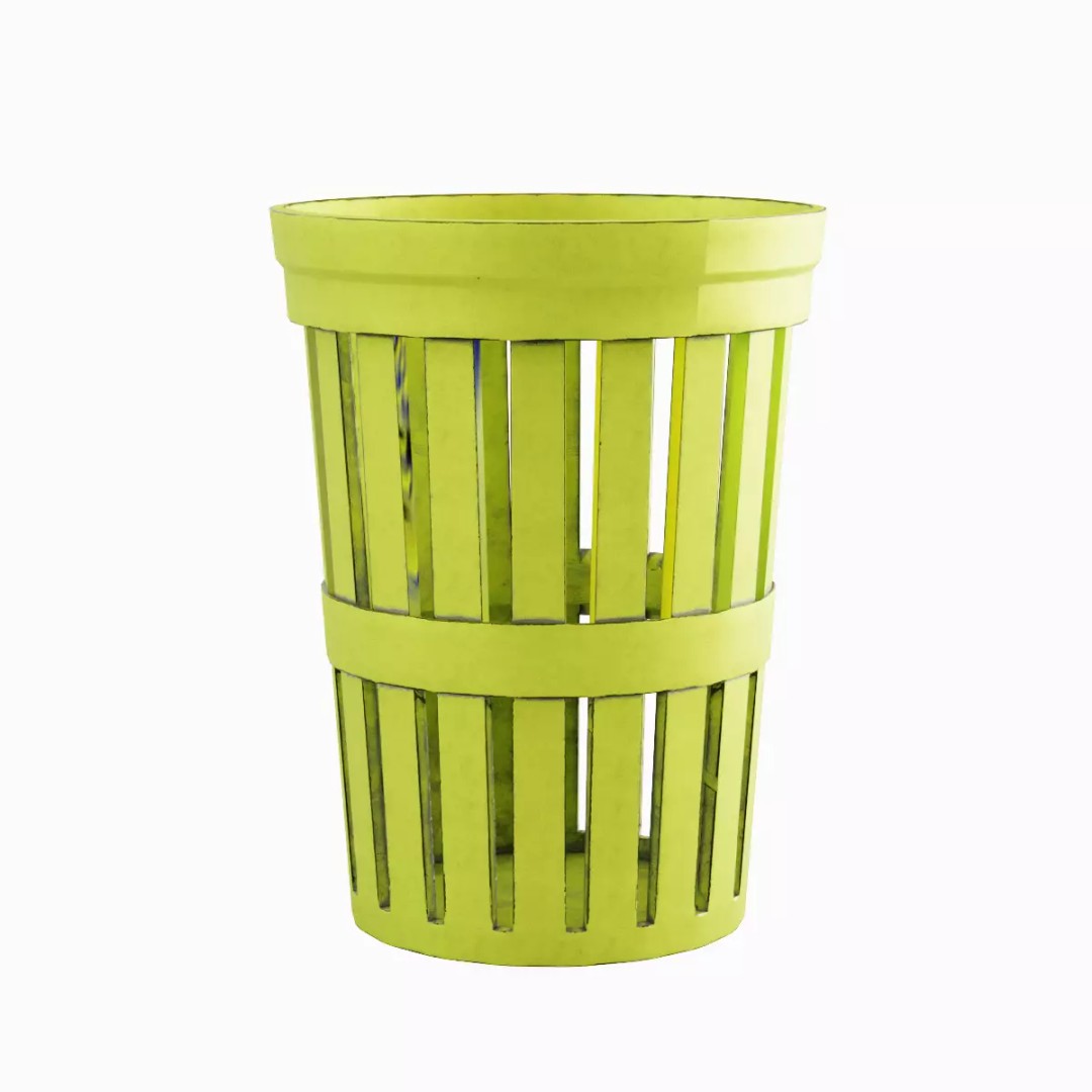 Street Trash Can Set 3D Model – Low Poly Game Asset, FBX, PBR - View 17
