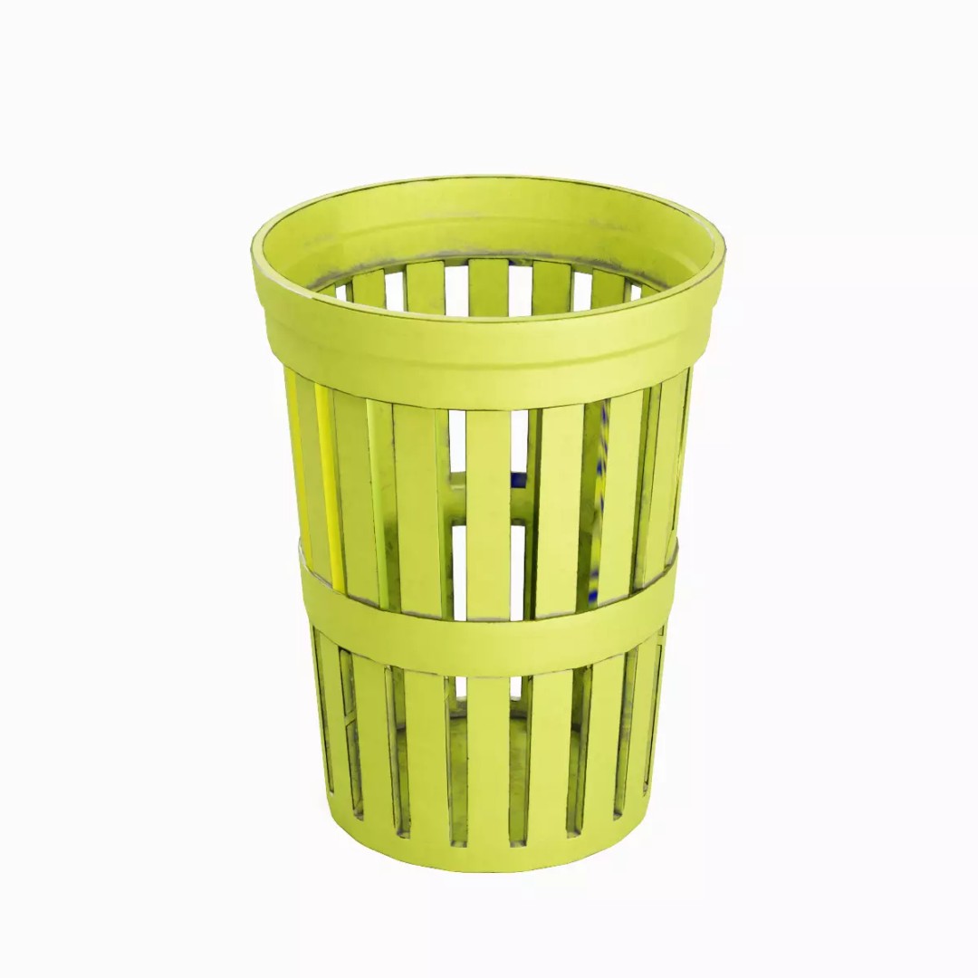 Street Trash Can Set 3D Model – Low Poly Game Asset, FBX, PBR - View 18