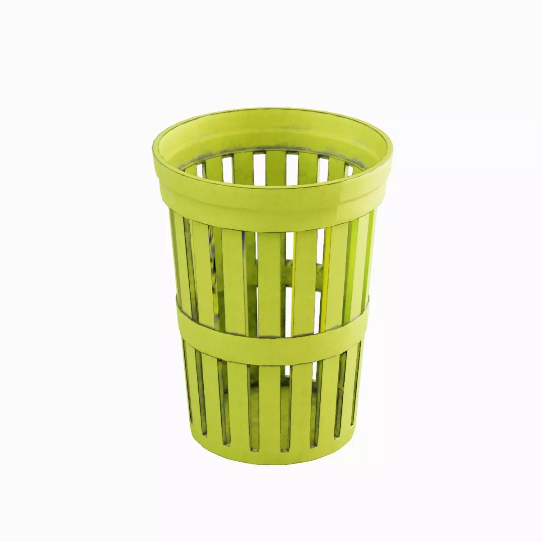 Street Trash Can Set 3D Model – Low Poly Game Asset, FBX, PBR - View 20