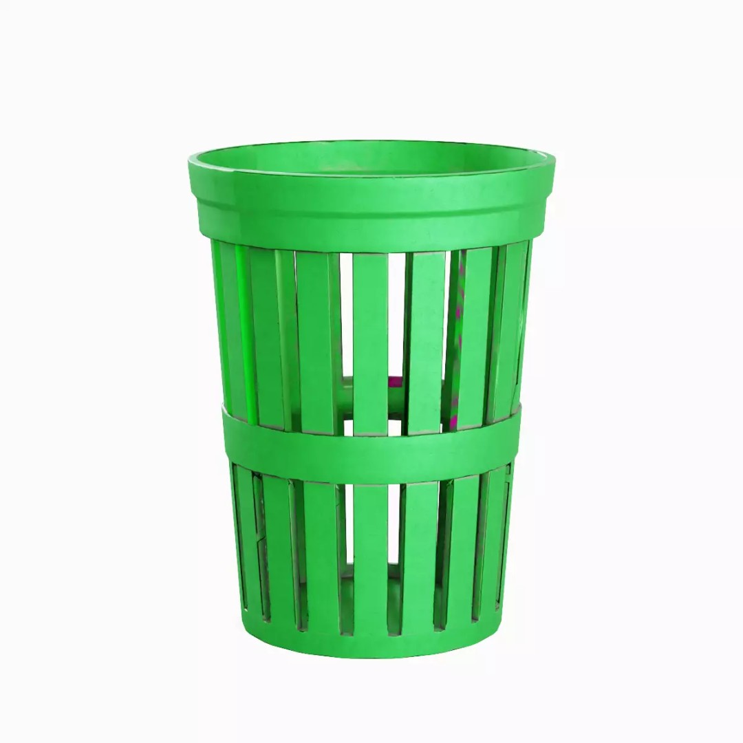 Street Trash Can Set 3D Model – Low Poly Game Asset, FBX, PBR - View 21