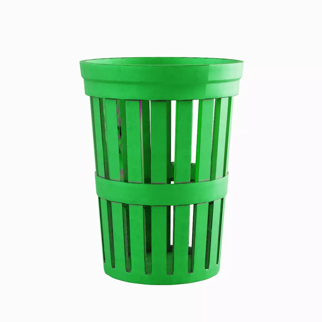 Street Trash Can Set 3D Model – Low Poly Game Asset, FBX, PBR - View 23