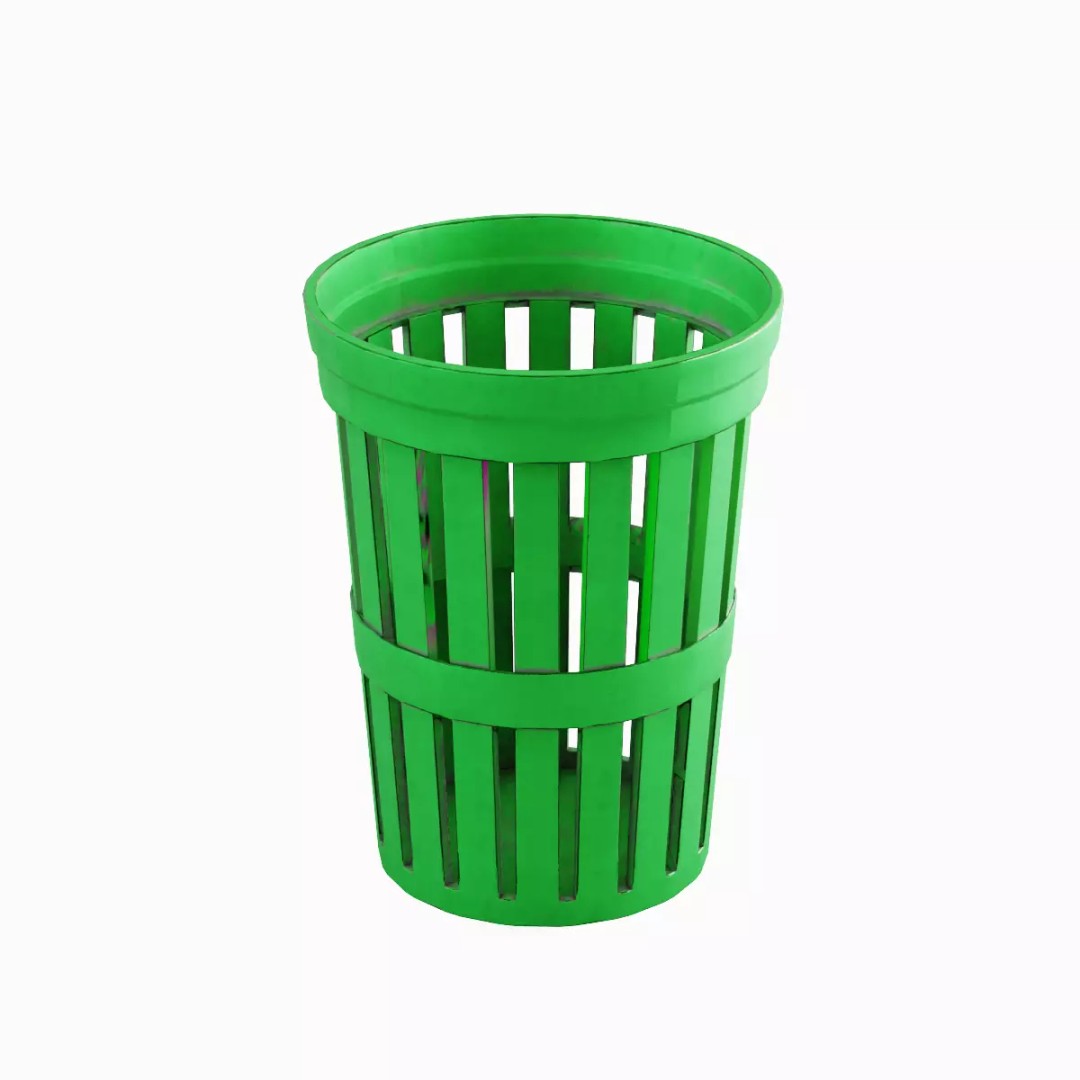 Street Trash Can Set 3D Model – Low Poly Game Asset, FBX, PBR - View 26