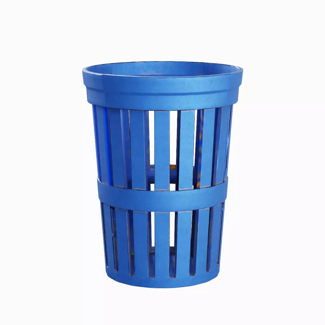 Street Trash Can Set 3D Model – Low Poly Game Asset, FBX, PBR - View 27