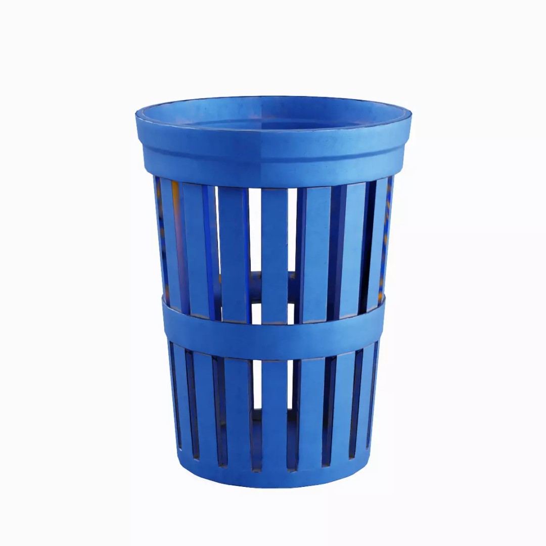 Street Trash Can Set 3D Model – Low Poly Game Asset, FBX, PBR - View 28