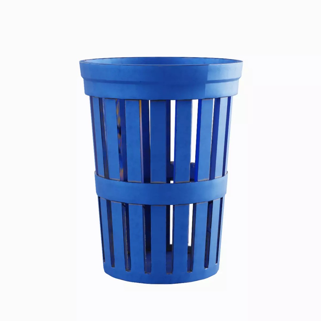 Street Trash Can Set 3D Model – Low Poly Game Asset, FBX, PBR - View 29