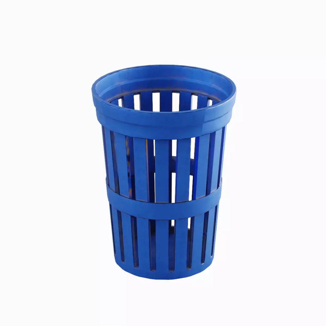 Street Trash Can Set 3D Model – Low Poly Game Asset, FBX, PBR - View 32