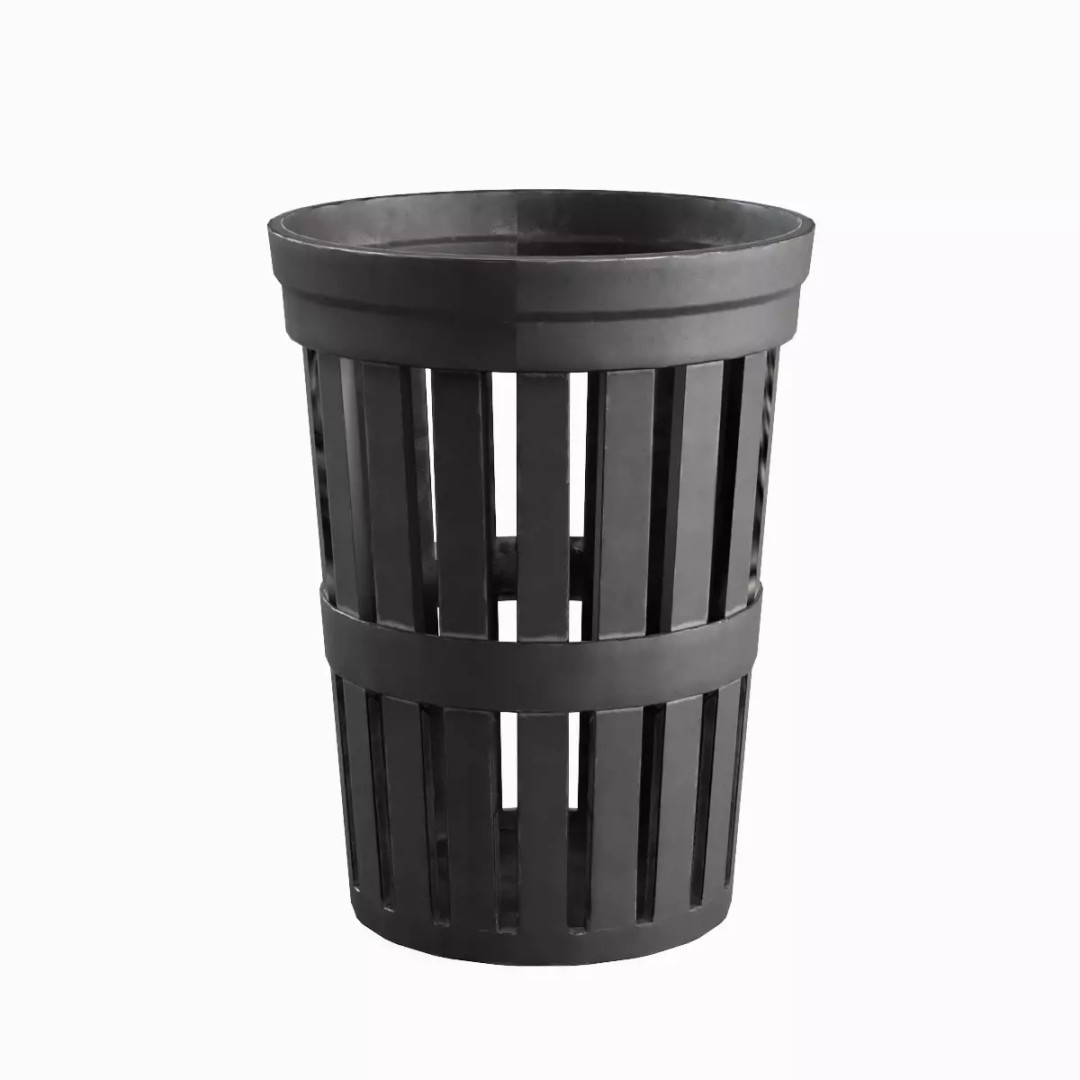 Street Trash Can Set 3D Model – Low Poly Game Asset, FBX, PBR - View 34