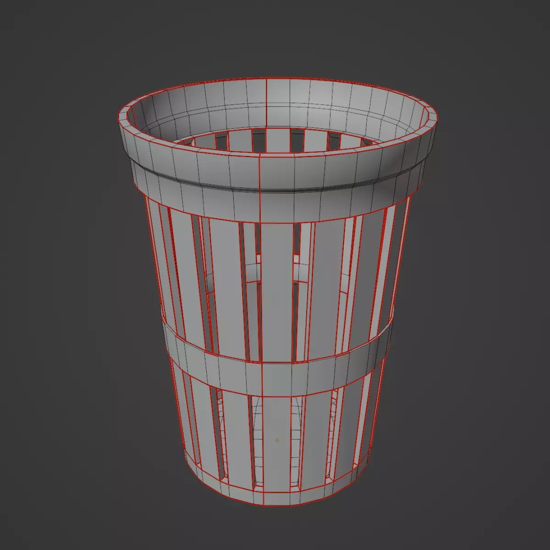 Street Trash Can Set 3D Model – Low Poly Game Asset, FBX, PBR - View 39
