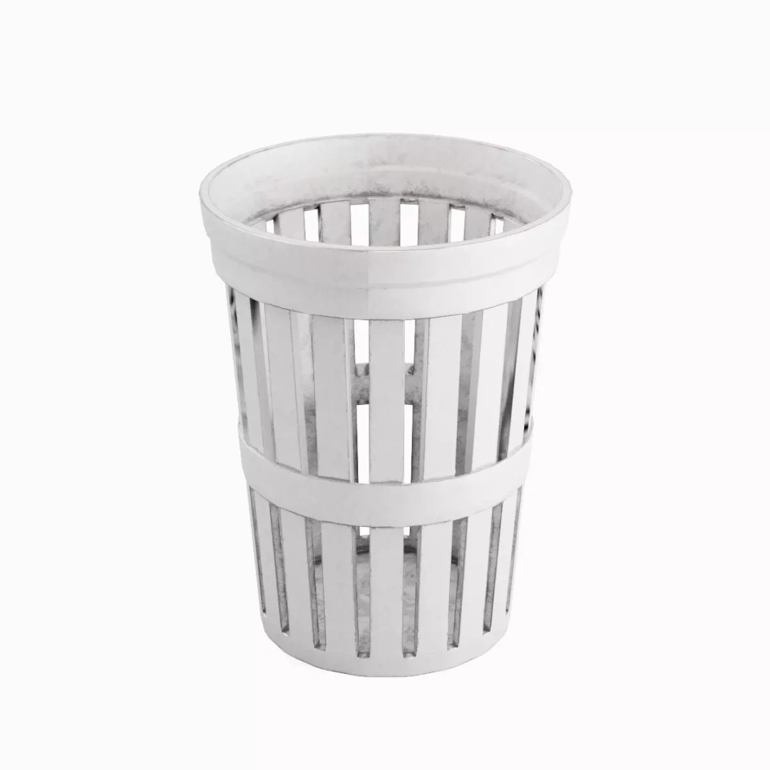 Street Trash Can Set 3D Model – Low Poly Game Asset, FBX, PBR - View 6