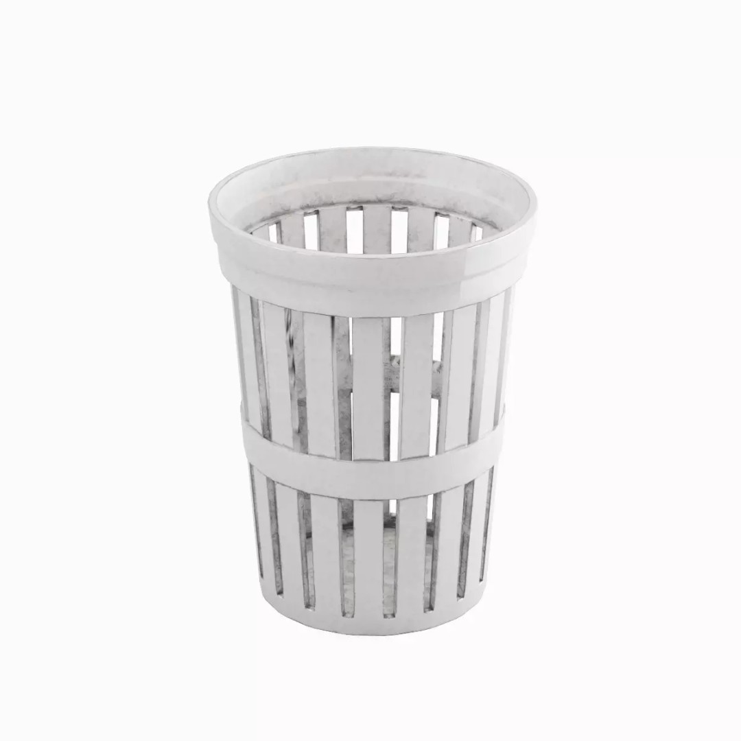 Street Trash Can Set 3D Model – Low Poly Game Asset, FBX, PBR - View 7