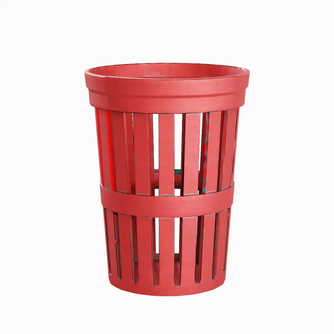 Street Trash Can Set 3D Model – Low Poly Game Asset, FBX, PBR - View 9