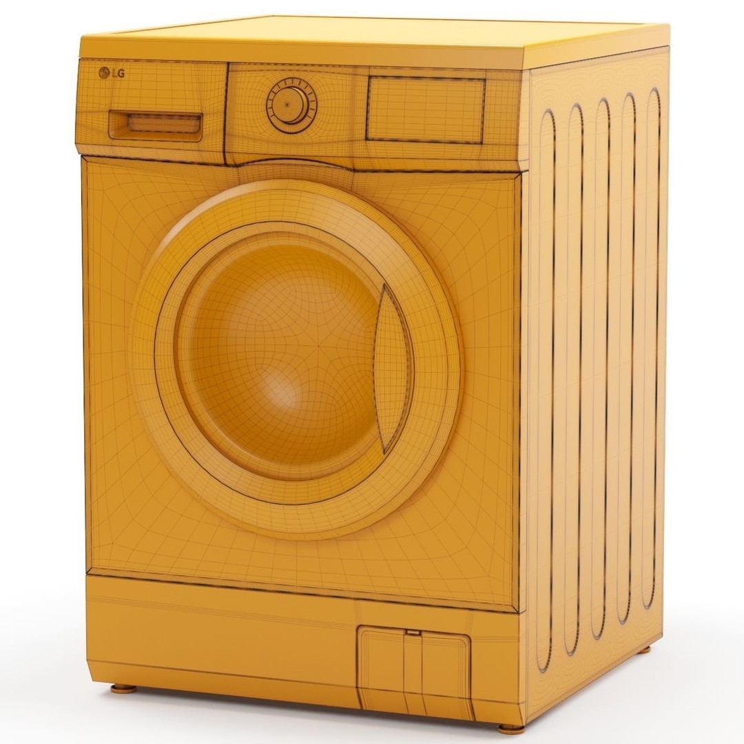 LG Washing Machine 3D Model – High Poly Appliance, FBX & OBJ Formats