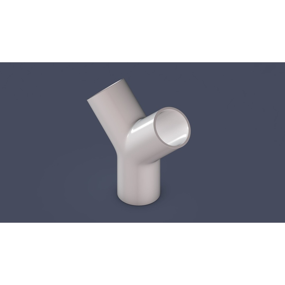 45° Pipe Connector 3D Model – Low Poly Industrial Part, FBX, OBJ