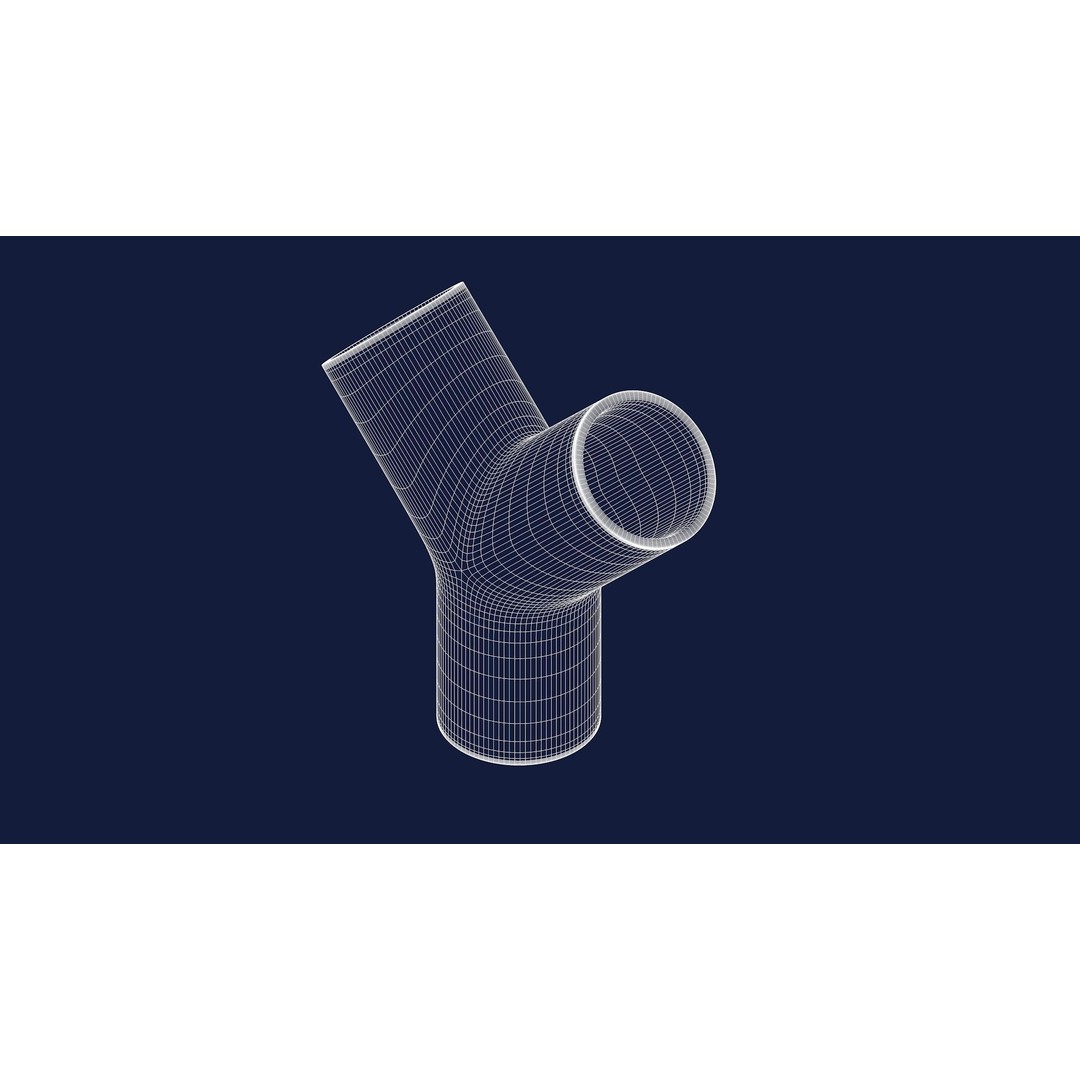 45° Pipe Connector 3D Model – Low Poly Industrial Part, FBX, OBJ - View 10