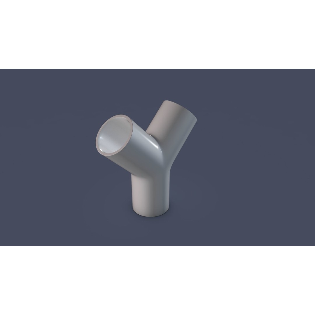 45° Pipe Connector 3D Model – Low Poly Industrial Part, FBX, OBJ - View 11