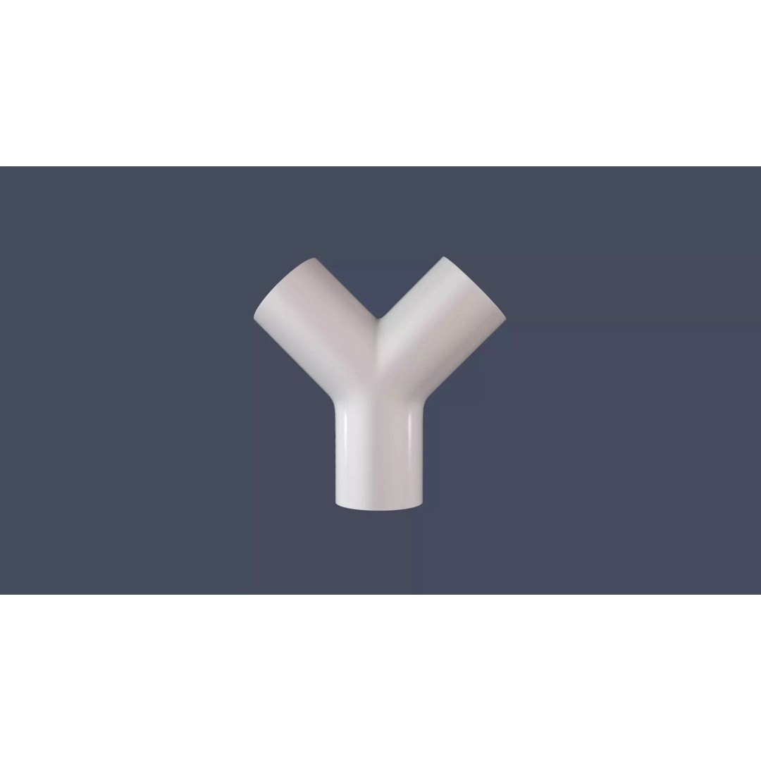 45° Pipe Connector 3D Model – Low Poly Industrial Part, FBX, OBJ - View 2