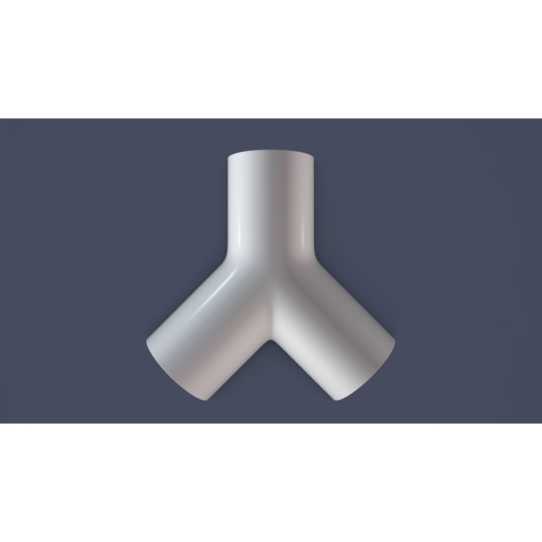 45° Pipe Connector 3D Model – Low Poly Industrial Part, FBX, OBJ - View 3