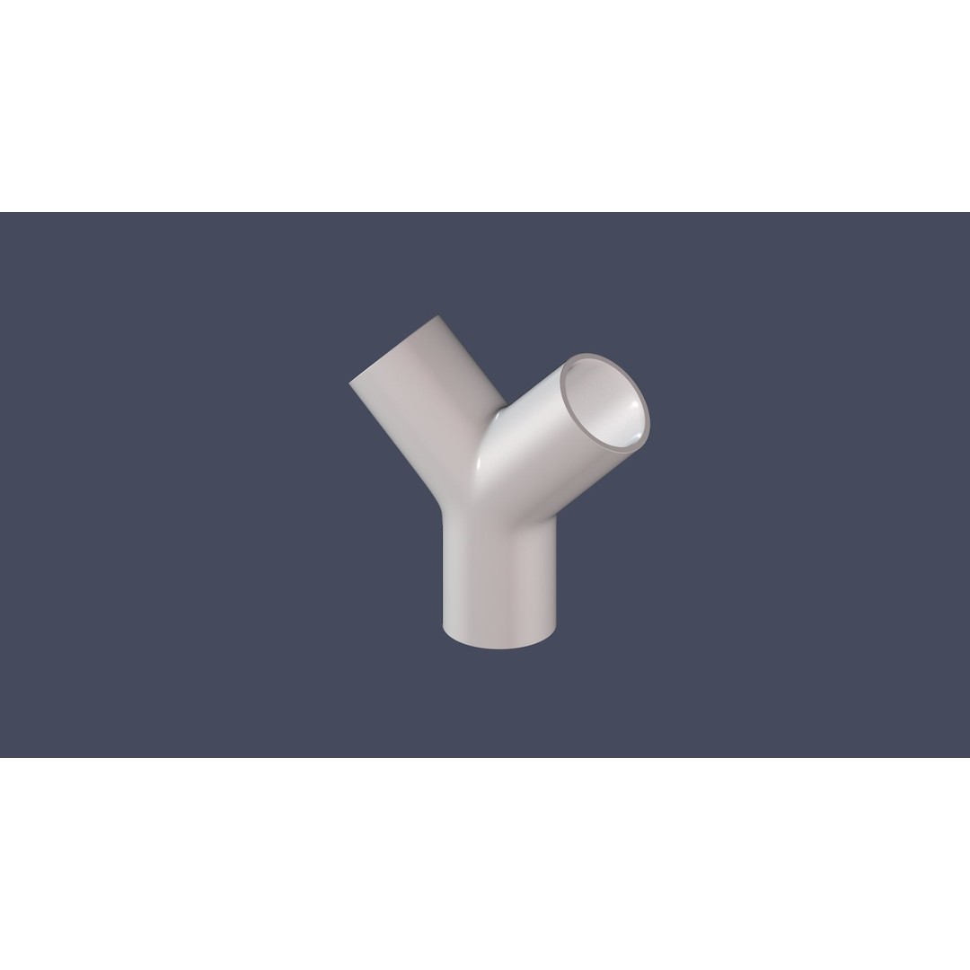 45° Pipe Connector 3D Model – Low Poly Industrial Part, FBX, OBJ - View 7