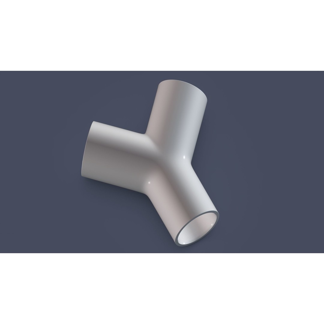 45° Pipe Connector 3D Model – Low Poly Industrial Part, FBX, OBJ - View 8