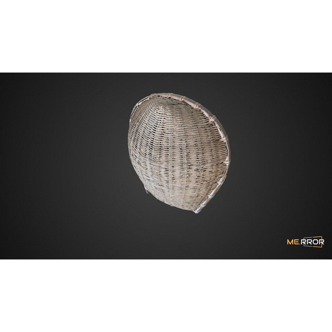 Korean Traditional Basket 3D Model – Antique Household Decor, FBX, OBJ - View 7