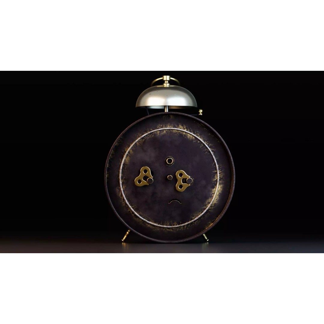 Vintage Alarm Clock 3D Model – Low Poly Game Asset, FBX, PBR Textures - View 11