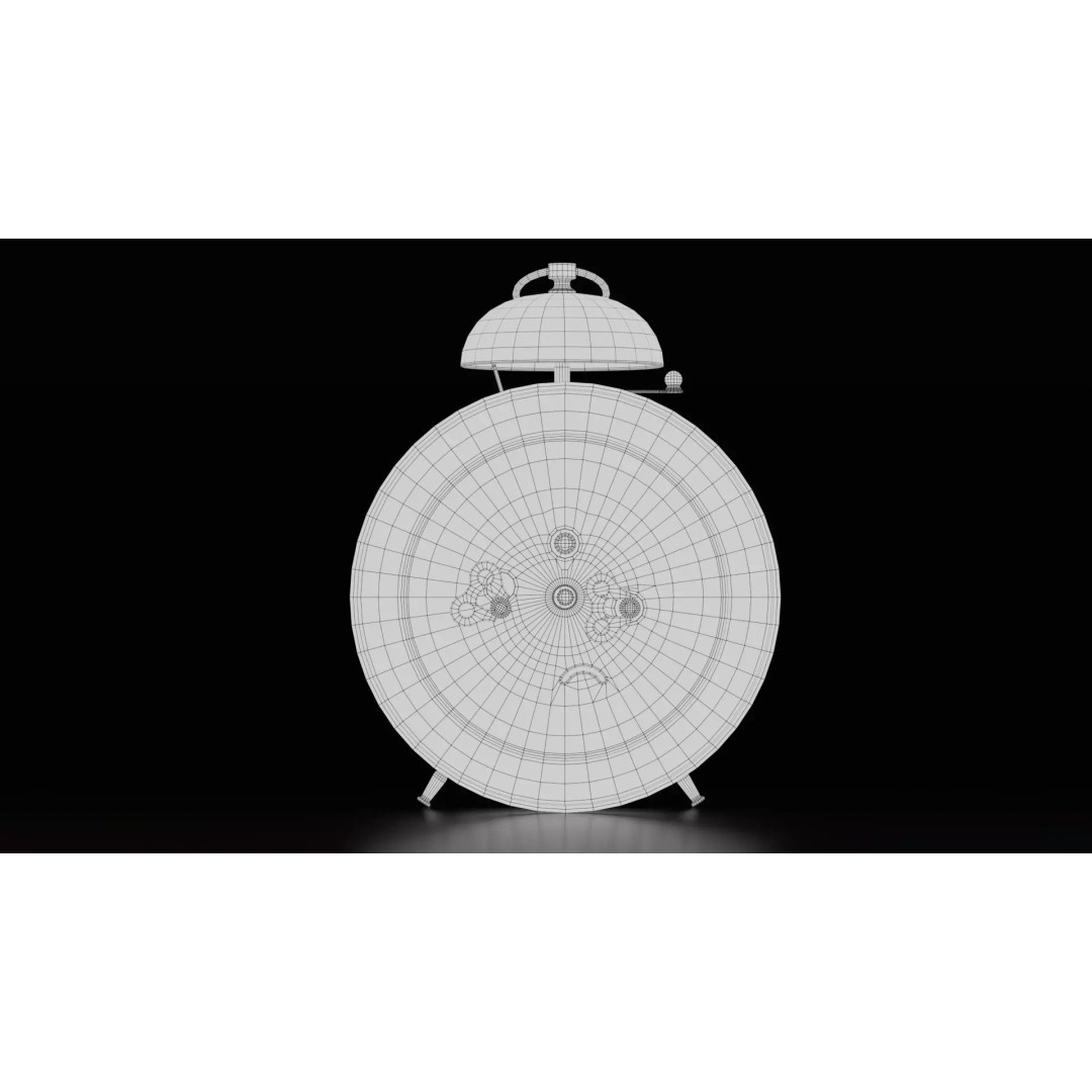 Vintage Alarm Clock 3D Model – Low Poly Game Asset, FBX, PBR Textures - View 18