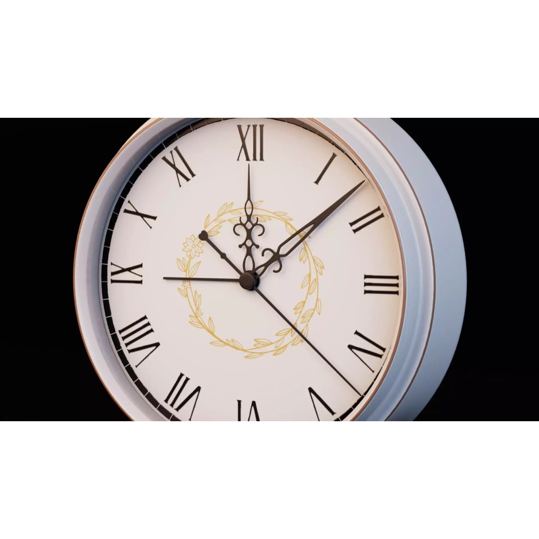 Vintage Alarm Clock 3D Model – Low Poly Game Asset, FBX, PBR Textures - View 8