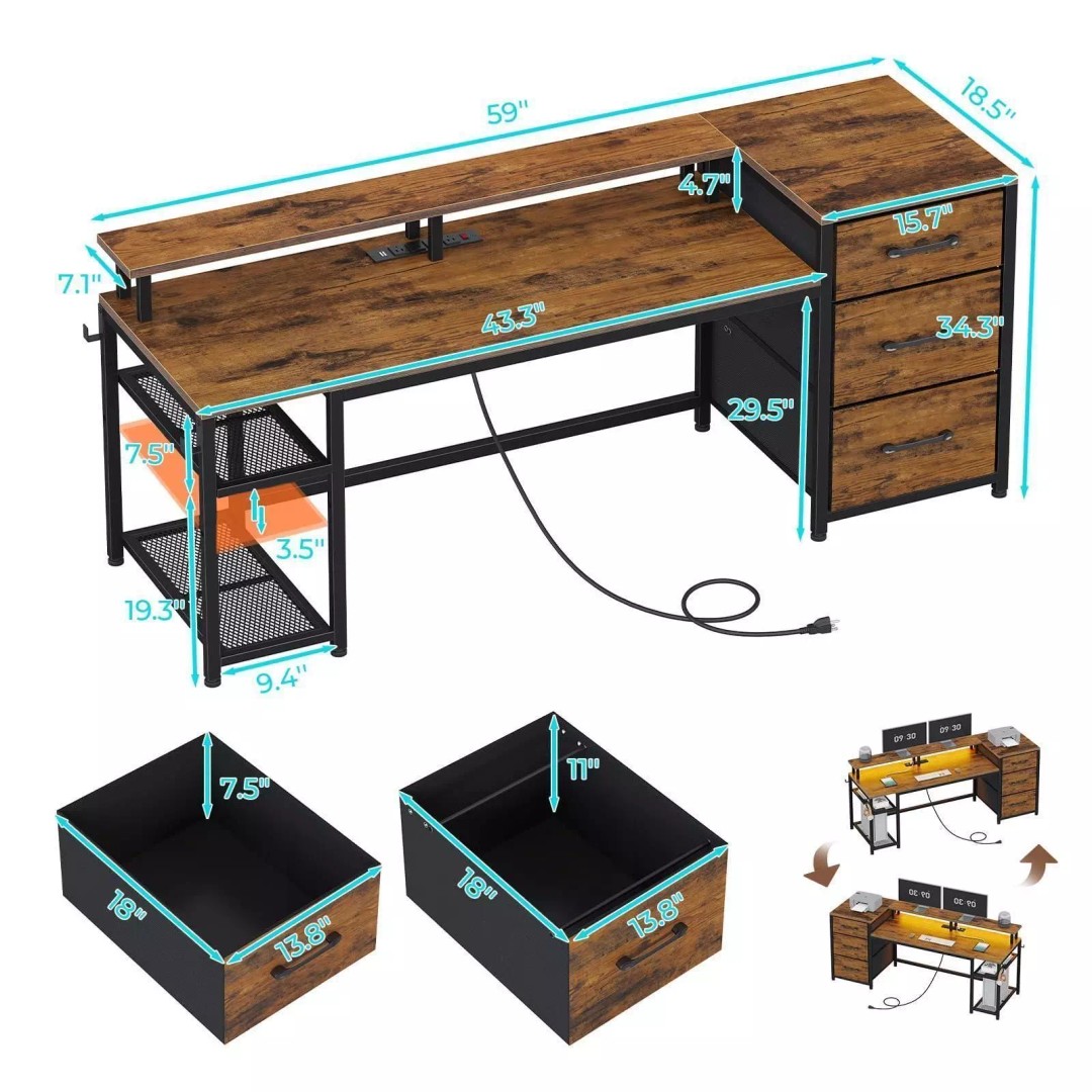 Computer Table 3D Model – Modern Furniture Design, FBX & Blender - View 3