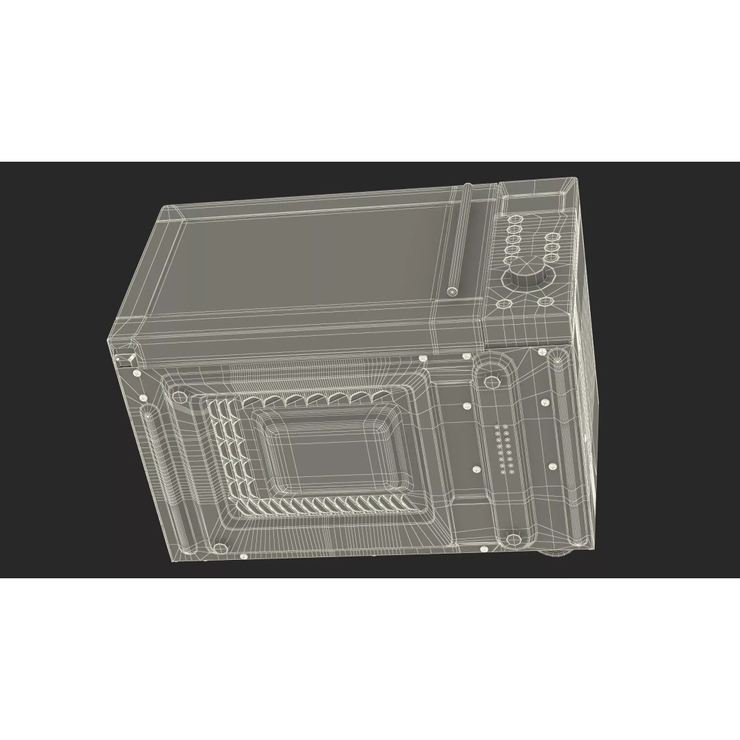 Countertop Microwave Oven 3D Model – High Poly Kitchen Appliance, PBR Textures