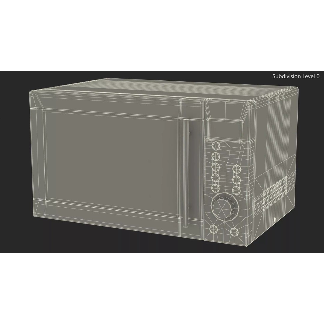 Countertop Microwave Oven 3D Model – High Poly Kitchen Appliance, PBR Textures - View 19