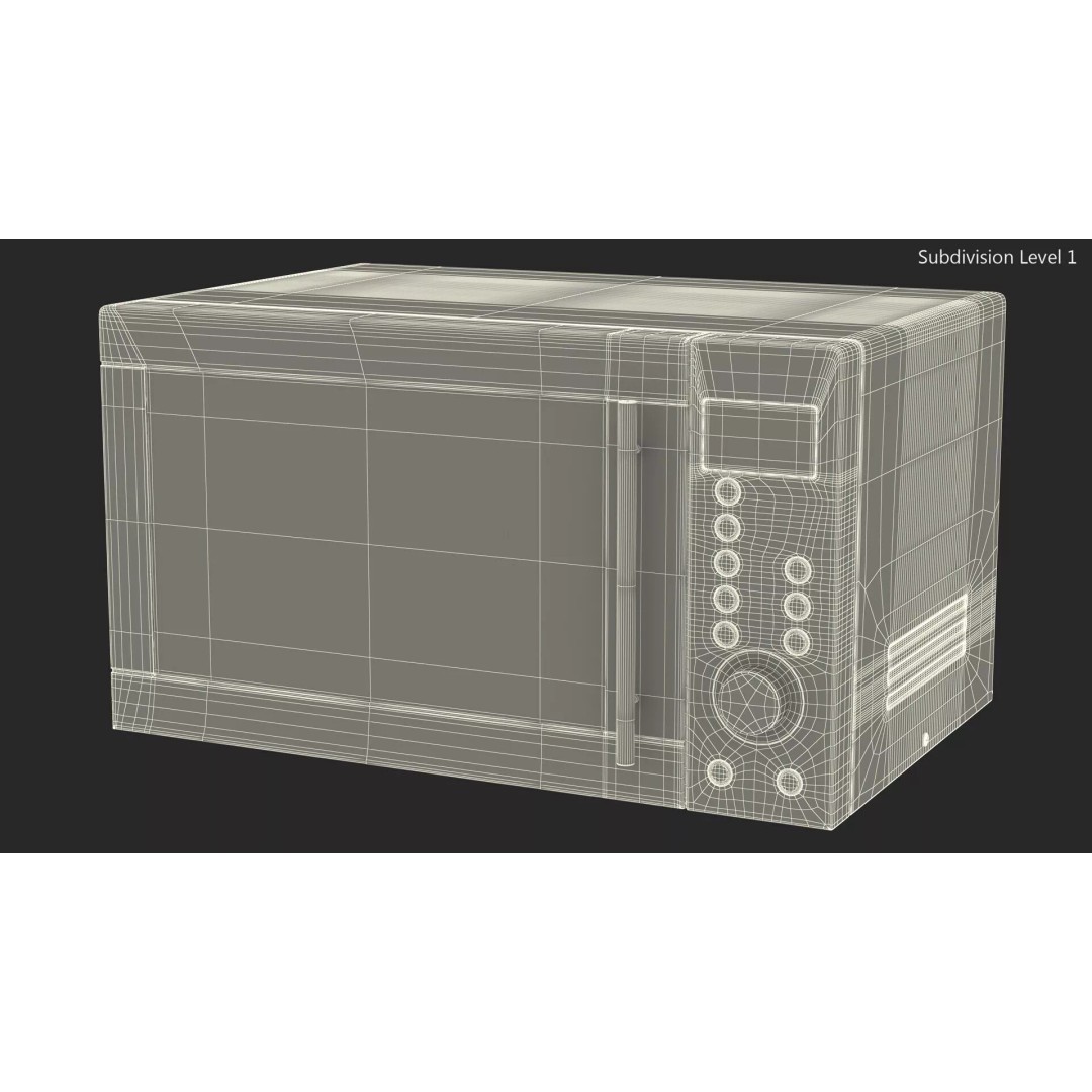 Countertop Microwave Oven 3D Model – High Poly Kitchen Appliance, PBR Textures - View 20