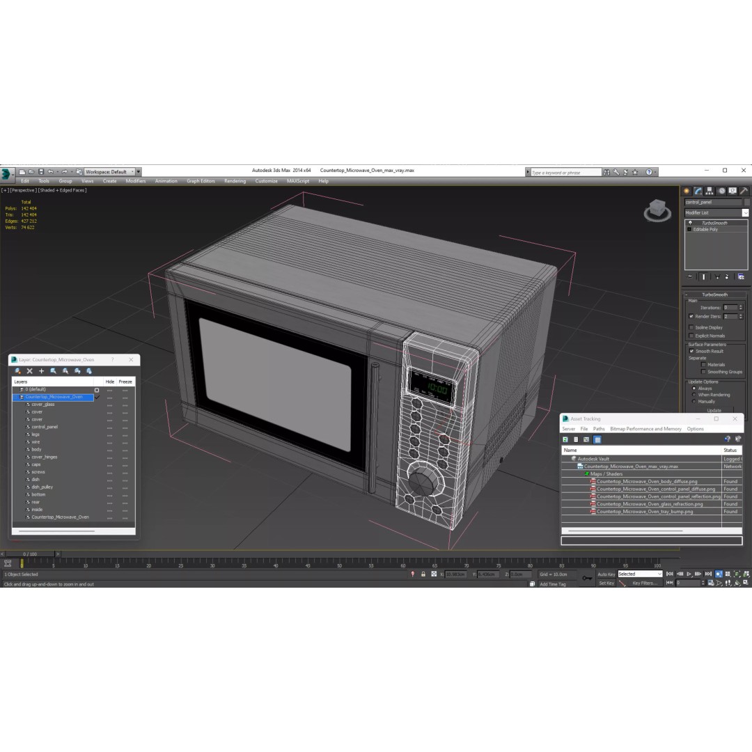 Countertop Microwave Oven 3D Model – High Poly Kitchen Appliance, PBR Textures - View 23