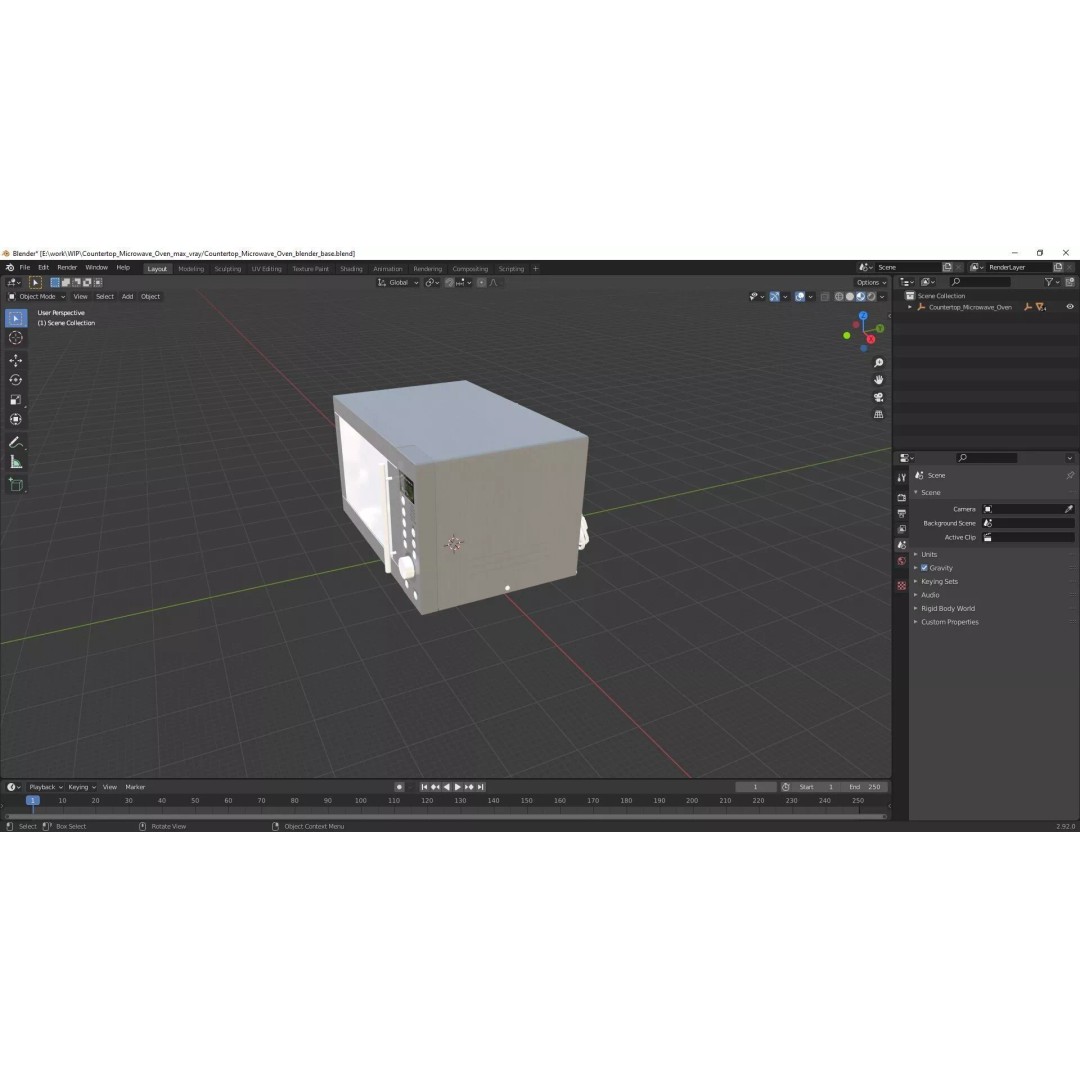 Countertop Microwave Oven 3D Model – High Poly Kitchen Appliance, PBR Textures - View 24