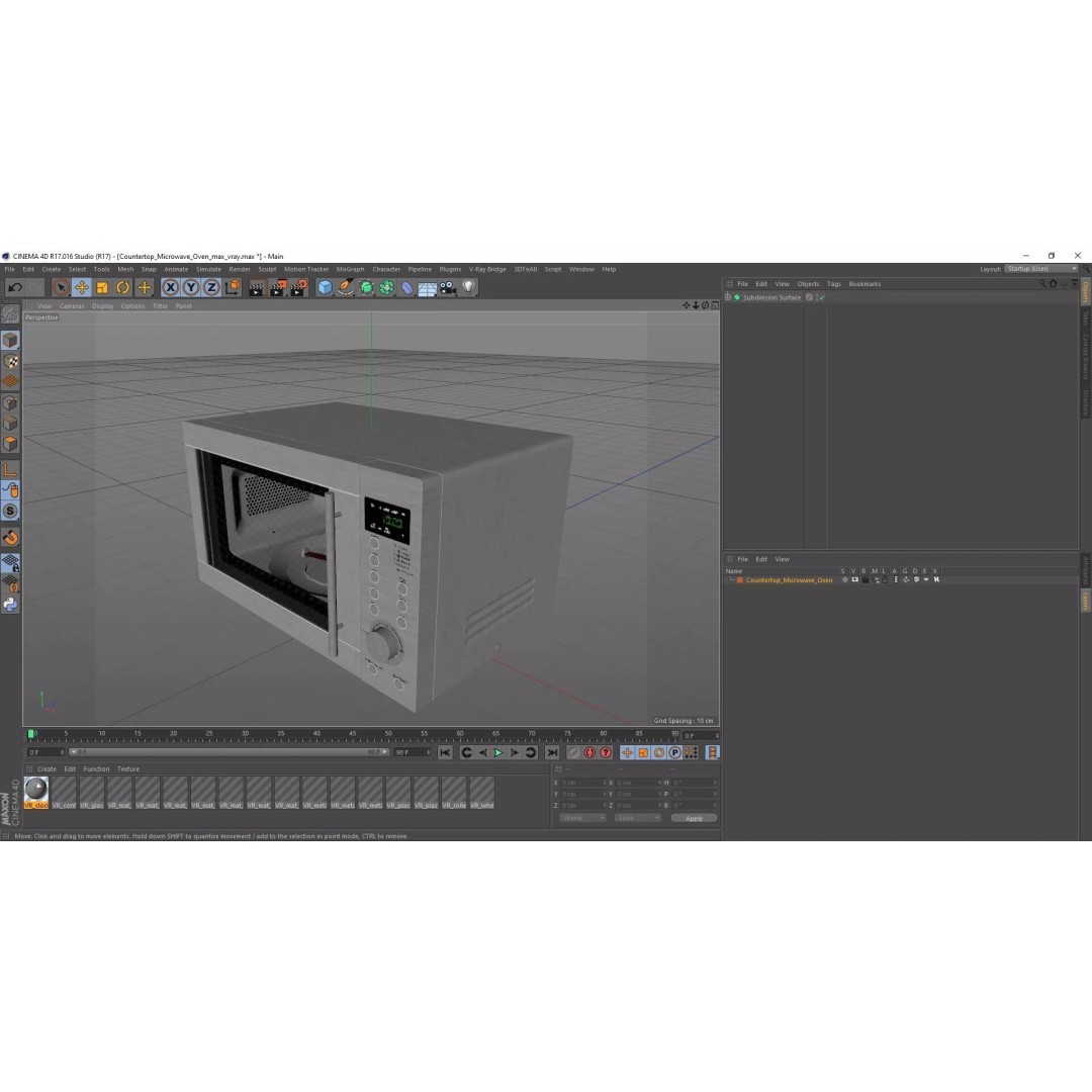 Countertop Microwave Oven 3D Model – High Poly Kitchen Appliance, PBR Textures - View 26