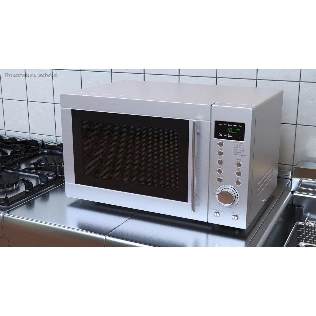 Countertop Microwave Oven 3D Model – High Poly Kitchen Appliance, PBR Textures - View 4