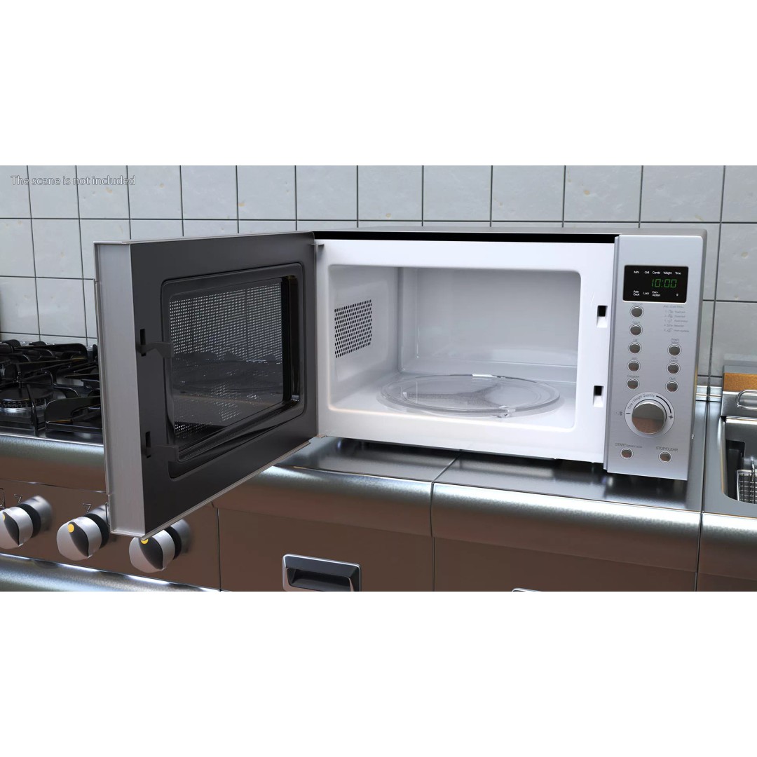 Countertop Microwave Oven 3D Model – High Poly Kitchen Appliance, PBR Textures - View 5