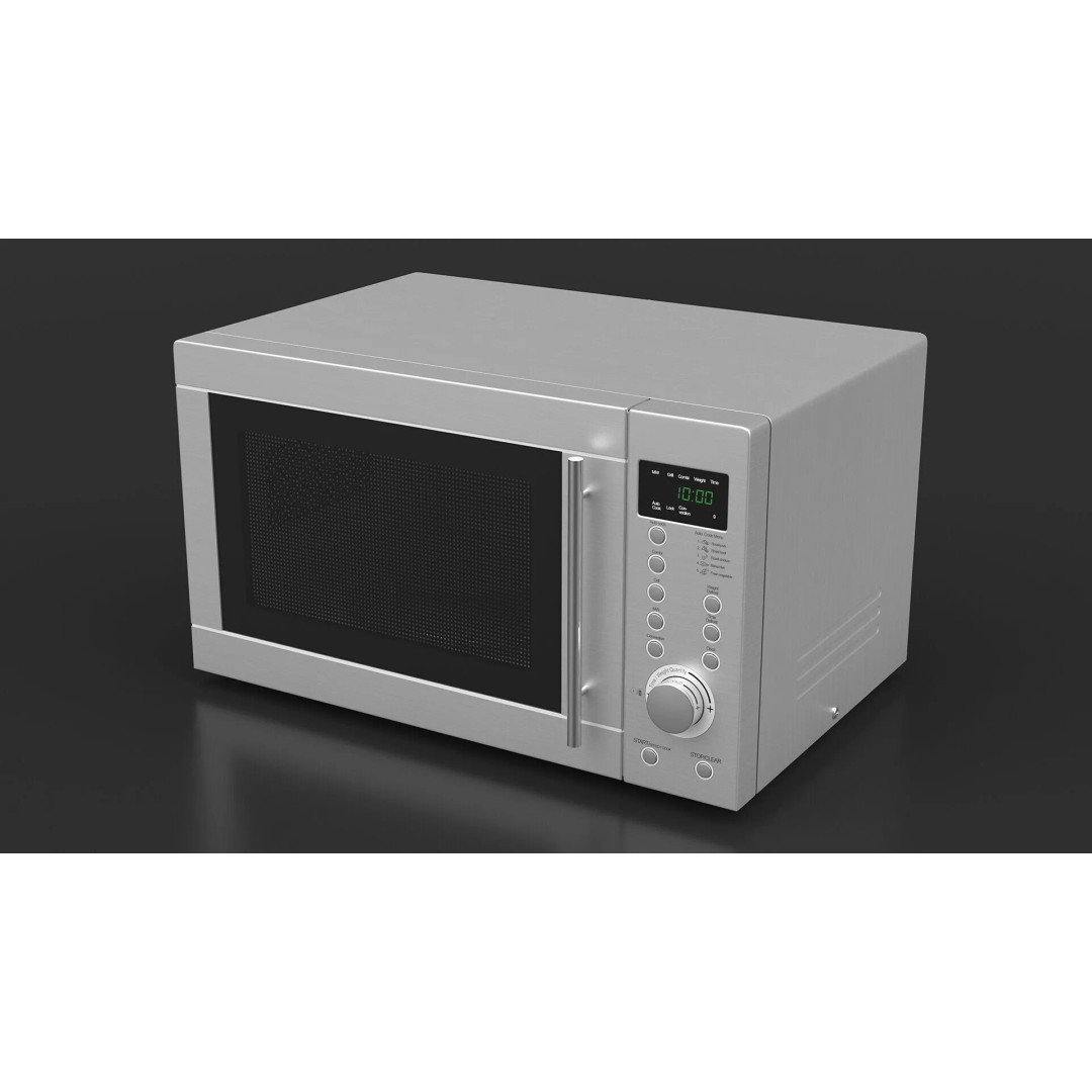 Countertop Microwave Oven 3D Model – High Poly Kitchen Appliance, PBR Textures - View 7