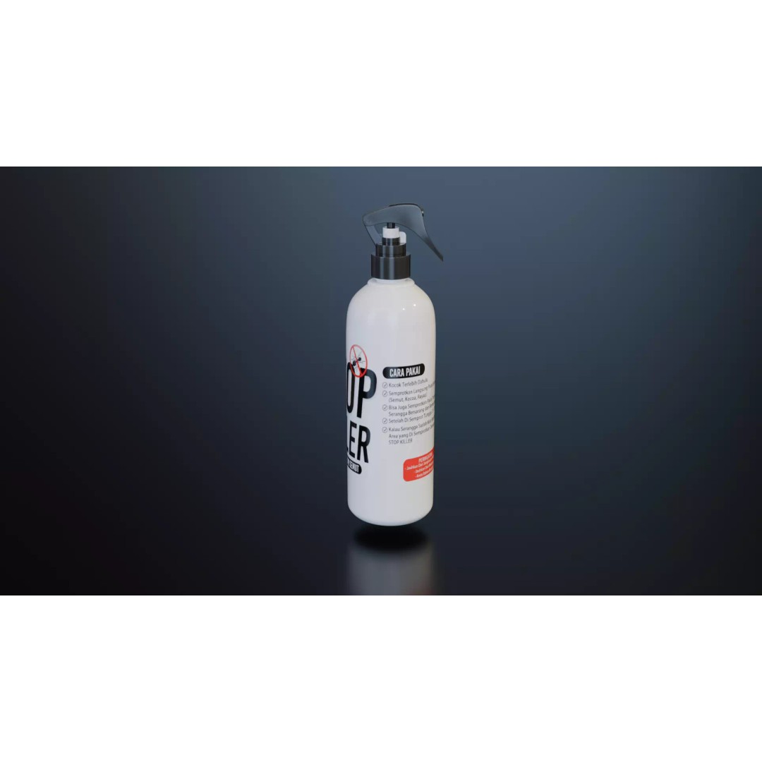 Ant Killer Spray Bottle 3D Model – Realistic Plastic Design, FBX - View 4