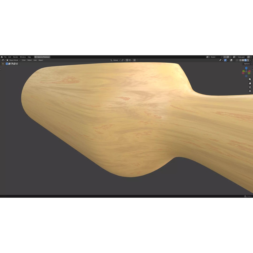 Wood Scoop 3D Model – Low Poly PBR Kitchenware, FBX, OBJ - View 10