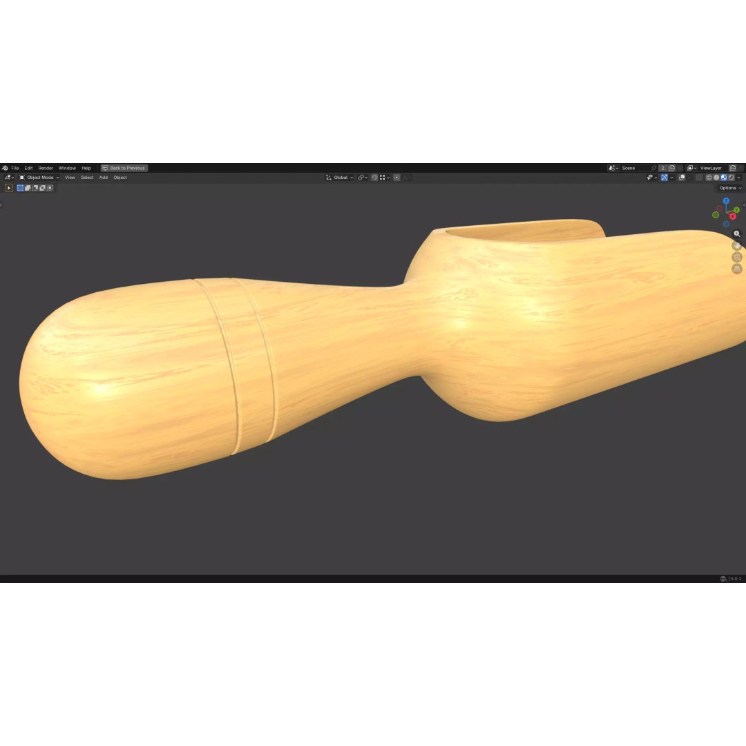 Wood Scoop 3D Model – Low Poly PBR Kitchenware, FBX, OBJ - View 12