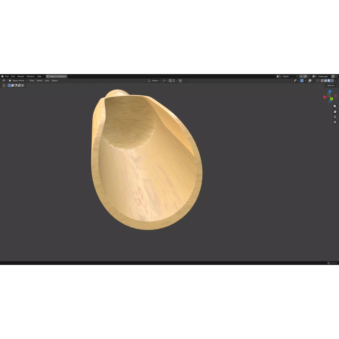 Wood Scoop 3D Model – Low Poly PBR Kitchenware, FBX, OBJ - View 14