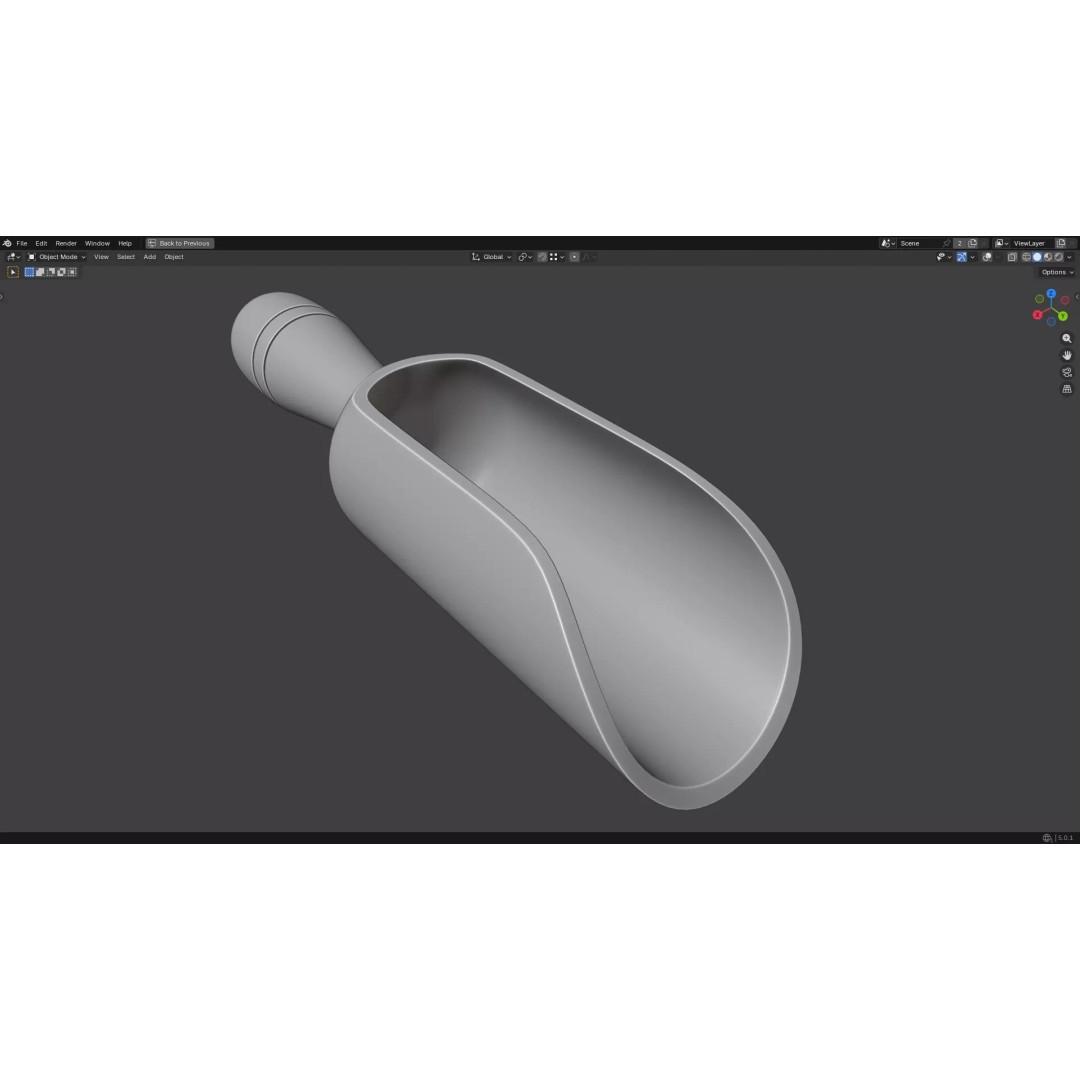 Wood Scoop 3D Model – Low Poly PBR Kitchenware, FBX, OBJ - View 21