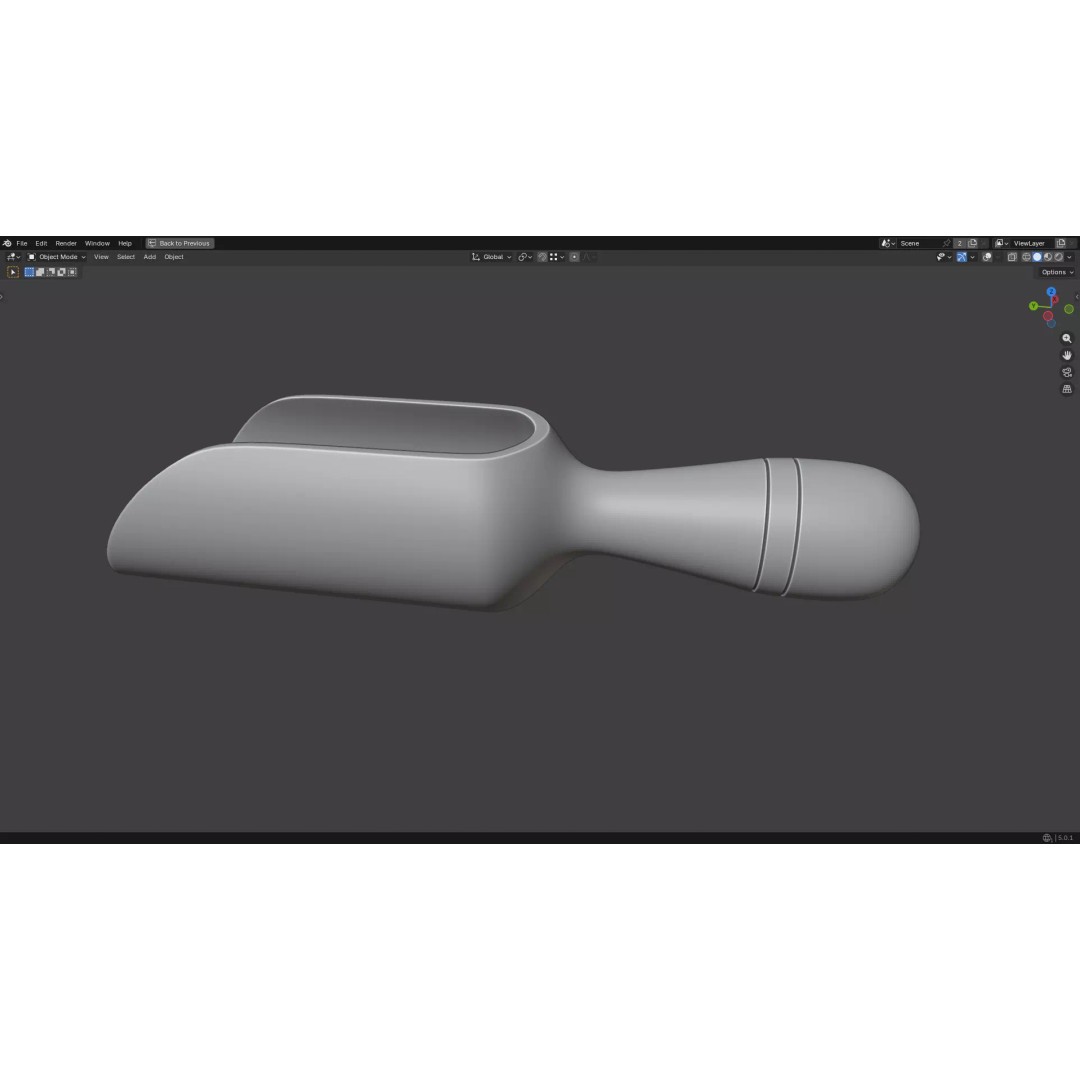 Wood Scoop 3D Model – Low Poly PBR Kitchenware, FBX, OBJ - View 23