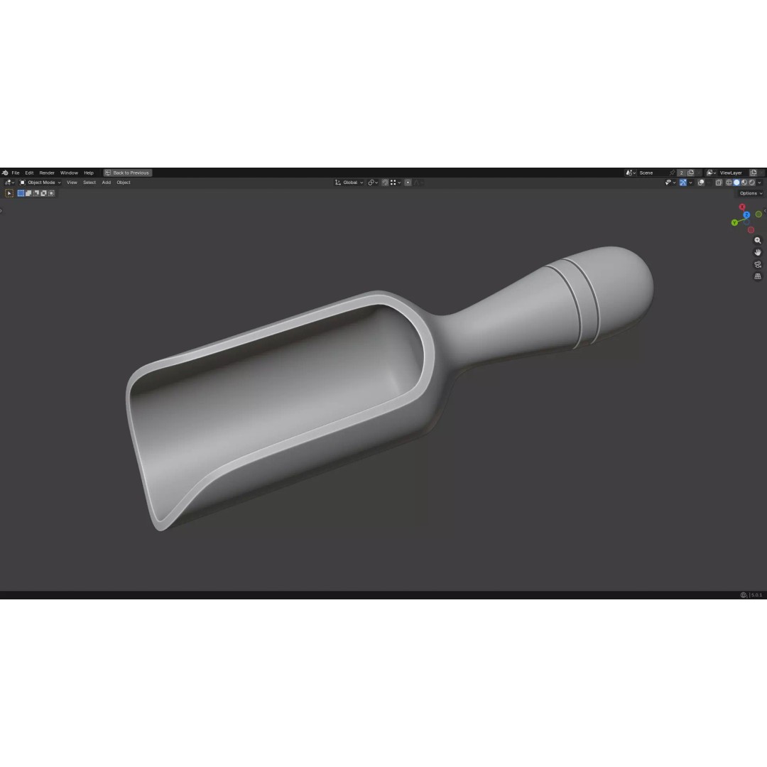 Wood Scoop 3D Model – Low Poly PBR Kitchenware, FBX, OBJ - View 26
