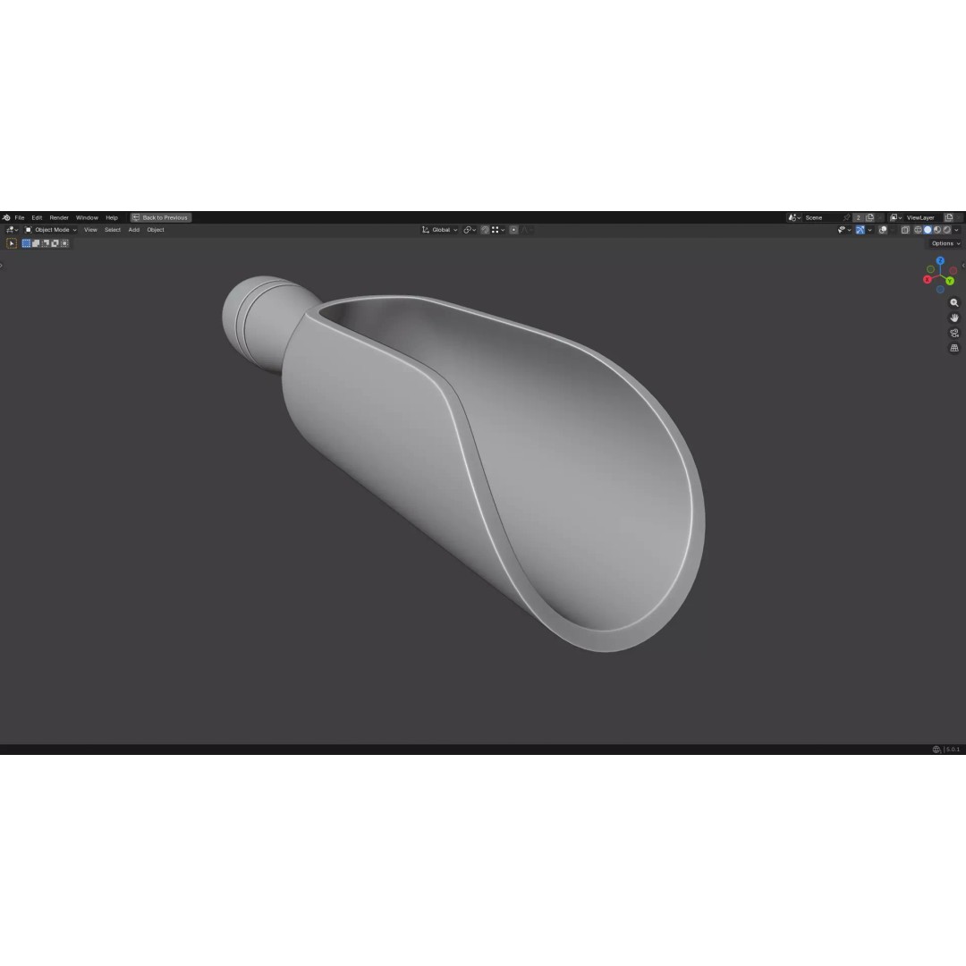 Wood Scoop 3D Model – Low Poly PBR Kitchenware, FBX, OBJ - View 27