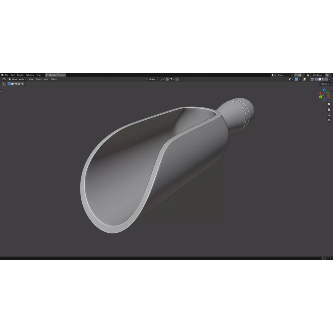 Wood Scoop 3D Model – Low Poly PBR Kitchenware, FBX, OBJ - View 28